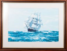 After Montague Dawson (1890-1973) 'The Rising Wind' framed print on canvas, 90 x 60cm,