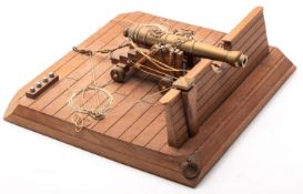 A scale model of a ship's gun,