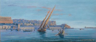 Vincenzo D'Esposito (Maltese, 1866-1946) Port of Valletta,