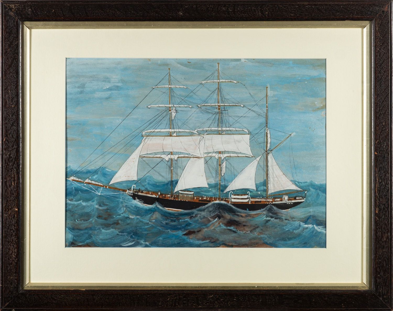 British School, 19th Century - Ship portraits - Two gouache - Each 32 x 44cm. - Image 2 of 2