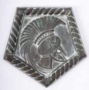 A bronze boat badge for the Royal Navy Leander - class Light cruiser HMS 'Ajax', 17.