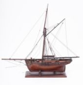 A scale model of an HM Revenue cutter,