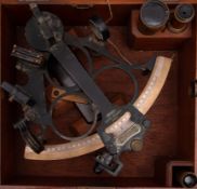 A 6 inch radius vernier 'Hezzanith' sextant, maker Heath & Co,Ltd, London, No.