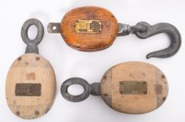Three single whip blocks,