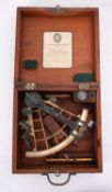 A 9 inch radius 'Hezzanith' vernier sextant by Hughes & Co, London,