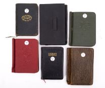 A group of six WWI and later diaries for Percy J Emmerson RN, 1915 to 1922,
