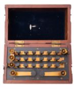 A mahogany cased resistance box, maker 'Robert W Hall, London',