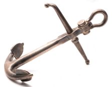 A nickel plated brass model of an Admiralty pattern anchor, 22.