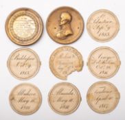 A 19th century circular brass Duke of Wellington commemorative box,
