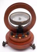 A mahogany galvanometer, maker 'Philip Harris & Co, London', 24cm high.