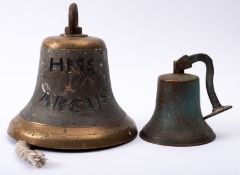 The ship's bell from HMS Argus, cast and inscribed HMS Argus,