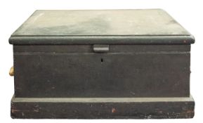 An oak seaman's chest, of traditional form with rope beckets,
