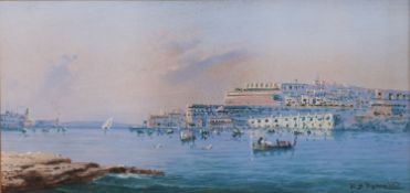 Vincenzo D'Esposito (Maltese, 1866-1946) Port of Valletta,