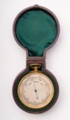 Anon, an English gilt brass cased pocket barometer, late 19th or early 20th century,