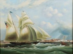 William John Huggins (British, 1781-1845) Shipping off Dover Oil on canvas 29.