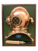A display mounted half section 12-bolt square corselet helmet by C E Heinke & Co Ltd, London,