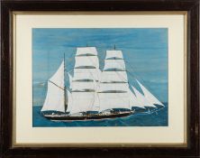 British School, 19th Century - Ship portraits - Two gouache - Each 32 x 44cm.