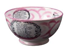 A 19th century Sunderland lustre bowl 'The Hardy Sailor',