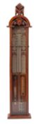 An Edwardian oak Admiral Fitzroy barometer,