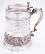 WITHDRAWN LOT A George III silver tankard by Philip Rundell, London 1819,