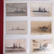 A good collection of early 20th century Royal Navy and maritime postcards in three albums,