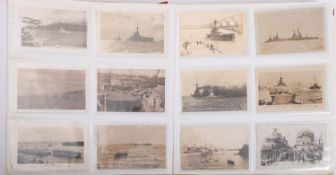 A good collection of early 20th century Royal Navy and maritime postcards in three albums,