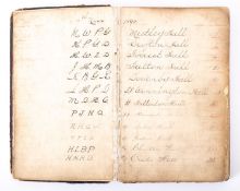 A late 19th/ early 20th century sailing book, with entries for twelve ships, 'Misty Hall',