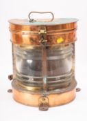 A copper and brass masthead lamp, unsigned, 33.