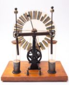 An early 20th Century Wimshurst machine,maker 'Phillip Harris & Co,