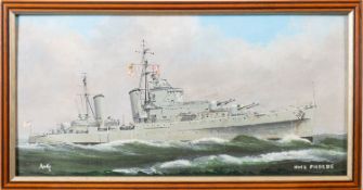 Edward Payne (British, 1906-1991) Force Five Increasing - A flower class corvette on convoy duty,