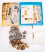 A collection of British and Continental Military and Civil buttons, including Royal Yacht Squadron,