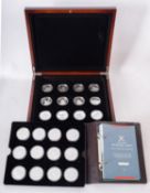 A set of twenty-four fine silver crown size coins (boxed), Legendary Fighting Ships.