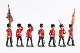 Britains toy soldiers, set 360, Colour Party of the Scots Guards, 7 figures,