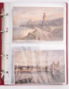 Postcard album; worldwide foreign cards, mostly coloured,