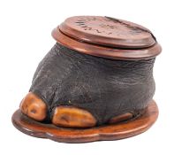 A 19th century taxidermy elephant's foot box,