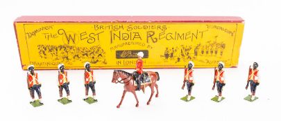 Britains toy soldiers, set 19, The West India Regiment, 6 figures only & mounted figure,
