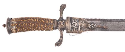 A 19th century German hunting hanger,