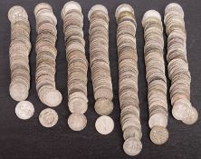 A quantity of silver three pence, (approx. 12oz).
