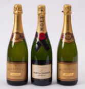 Champagne, Two Hiedsieck 2004 and one Moet Imperial.