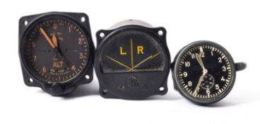 A WW2 Luftwaffe cockpit clock by Junghans, the black dial with luminous hands and markers,