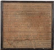 An early 19th century needlework sampler, circa 1813,