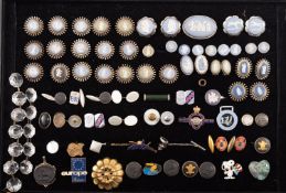 A collection of silver mounted Wedgwood Japserware buttons and earrings,