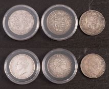 An 1818, 1819, and 1826 half crowns.