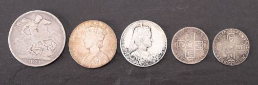 1697 York mint and shilling with 1709.