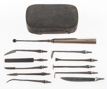 A Georgian set of miniature doctor's instruments,