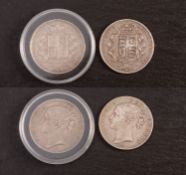 Two Victorian, 1844 & 1845, crowns.