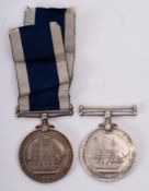 Two George VI Royal Naval Long Service and Good Conduct Medals. 'J.