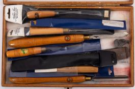 A collection of Swiss and English wood carving and turning tools- Ashley Iles,
