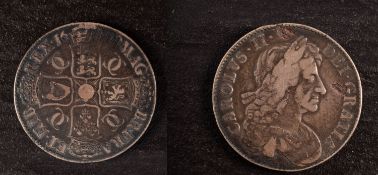 A Charles II, crown, T.Primo 1679?.