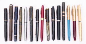 Sheaffer: 7 fountain pens (1 boxed); Mabie Todd: 5 fountain pens;